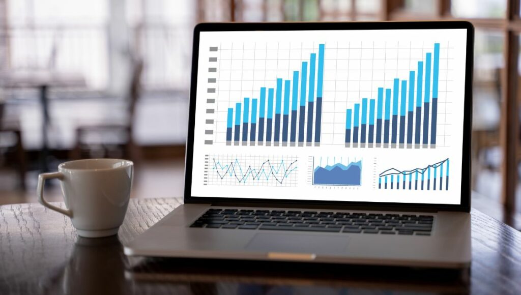 PPT table with bar chart